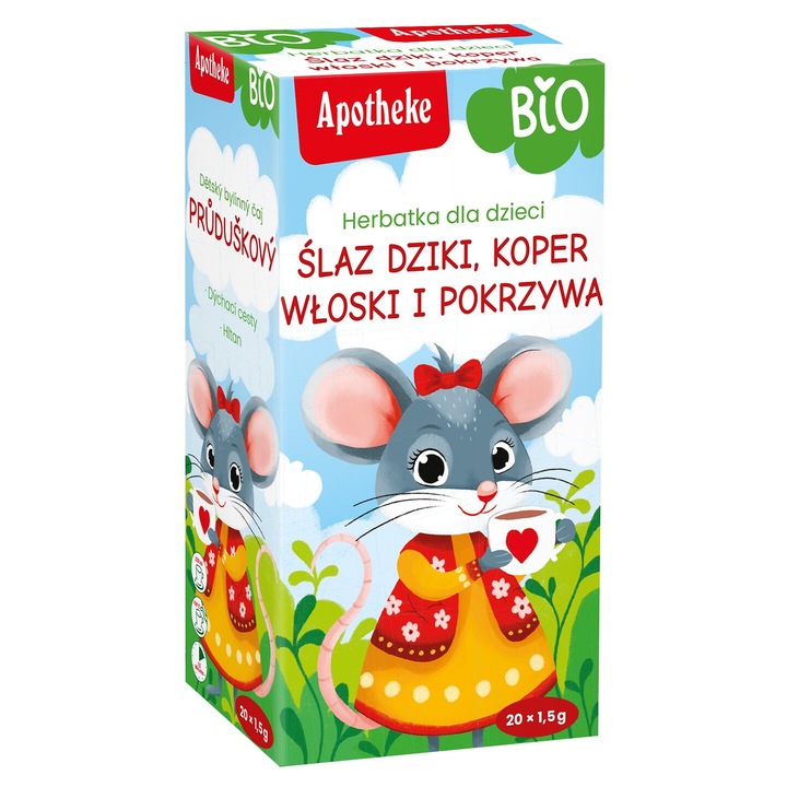 Gyermek tea, Apotheke, BIO, 20 tasak x 1,5 g, 30 g