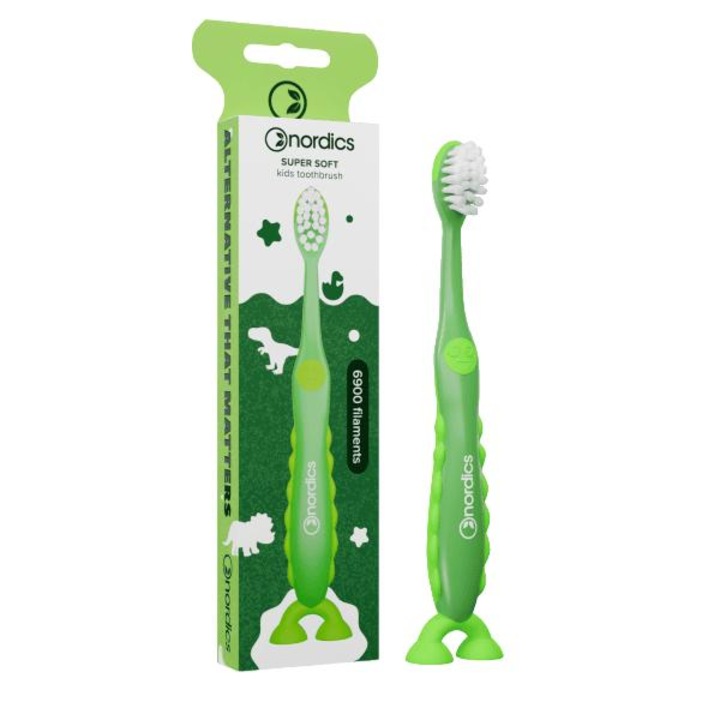 Periuta de dinti pentru copii 6900 filamente - super moale - +2 ani - roz Nordics