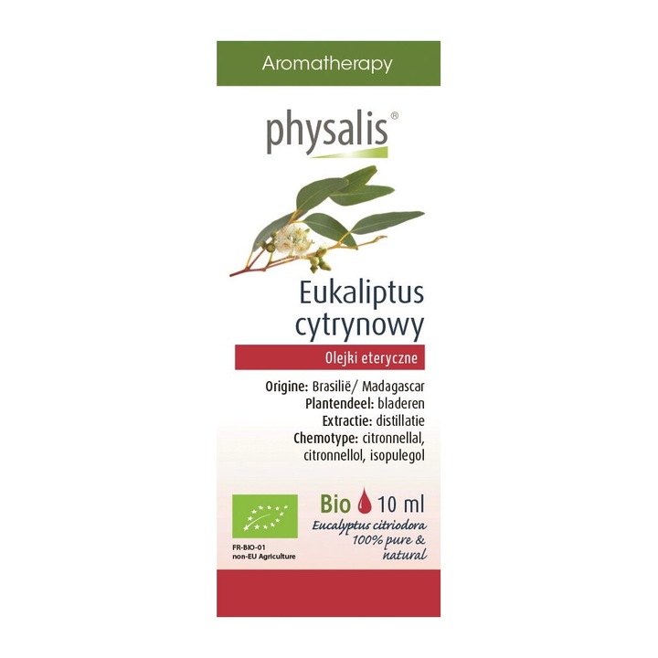 Етерично масло Eucalyptus Citronate, Physalis, 10 ml, био