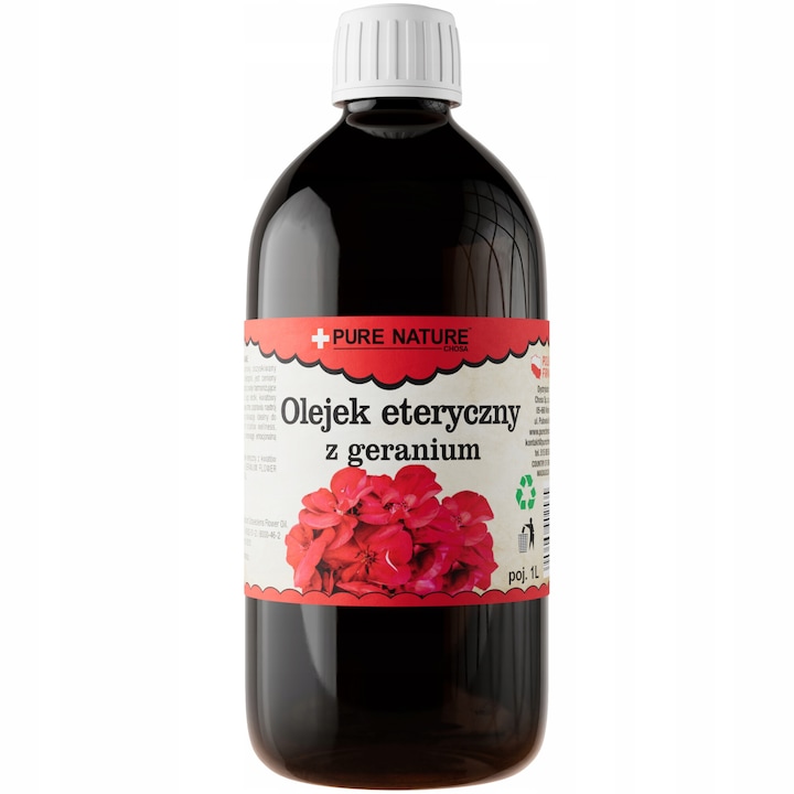 Ulei de Muscata Geranium, Chosa, Pure Natural, 1000ml, Fara Aditivi, Nerafinat, Efect Relaxant, Curatarea pielii, Imbunatatirea dispozitiei, Regleaza secretia de sebum, Sustine regenerarea iritatiilor si rosetii, Ofera un miros proaspat