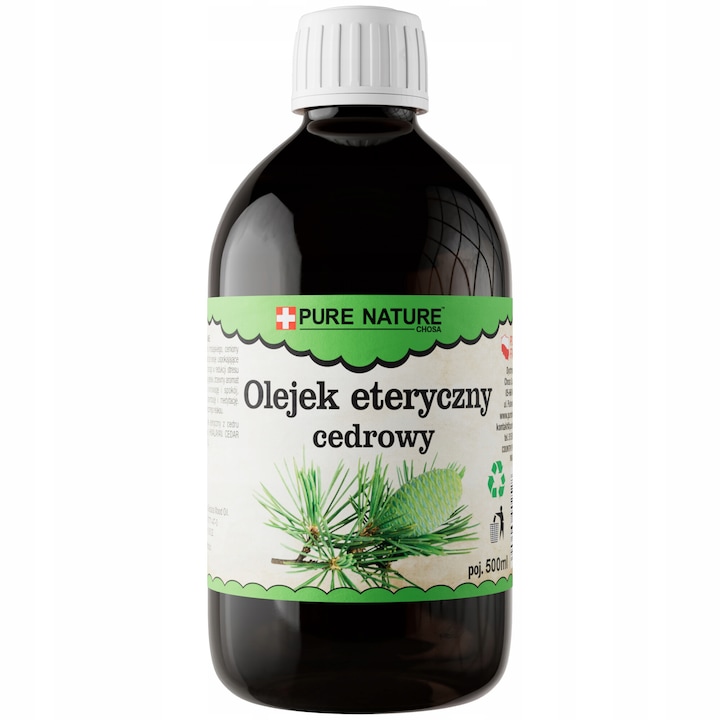 Ulei de Cedru, Chosa, Pure Natural, 500ml, Fara Aditivi, Calmeaza simturile, Relaxeaza si linisteste, Sustine ingrijirea pielii, Intareste parul, Imbunatateste concentrarea, Improspateaza hainele, Protectie naturala impotriva insectelor