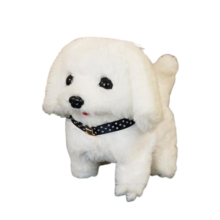 Catel din plus cu lesa, latra si da din coada