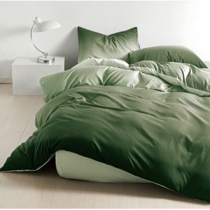 Спално бельо, Finet, Gradient, 4 части, 1 лице, 155x200cm, Camouflage Green