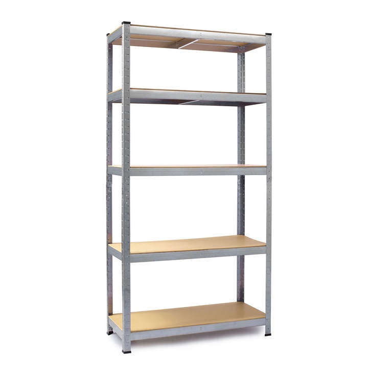 Humberg fém bolti polc, 180x90x40 cm, kapacitása 300 kg, acél szín