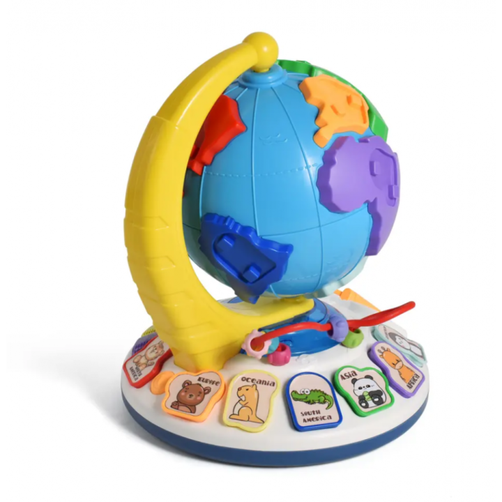 Glob pamantesc copii cu lumini si muzica - Puzzle interactiv