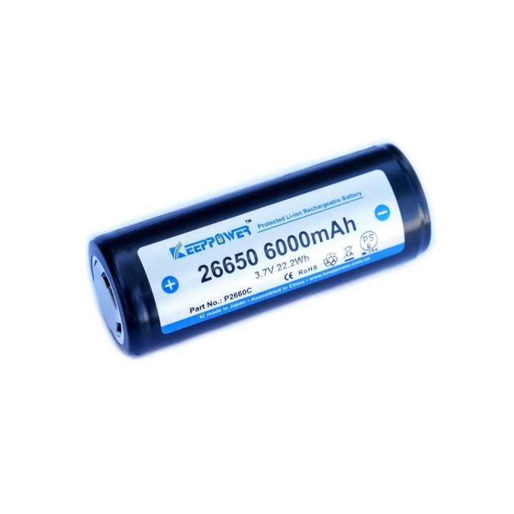 Acumulator Keeppower 26650 6000mAh (protejat) - 10A