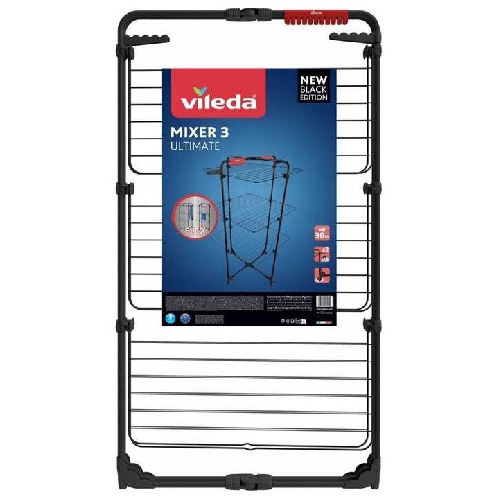 Сушилник за дрехи Vileda Mixer 3 Ultimate, 30m повърхност за сушене, 71x93x131cm, въртящи се колела
