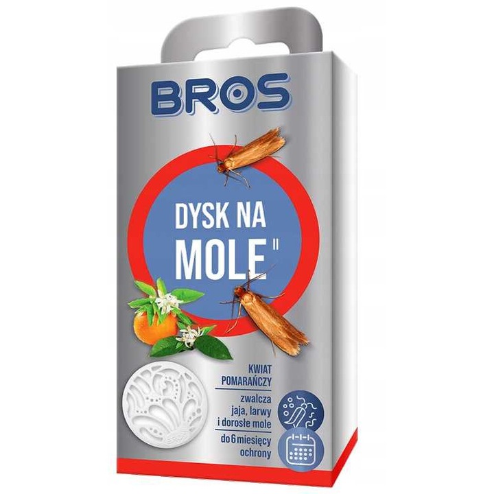 Insecticid pentru molii, Bros, floare de portocal, protectie 6 luni, 0,5 m³