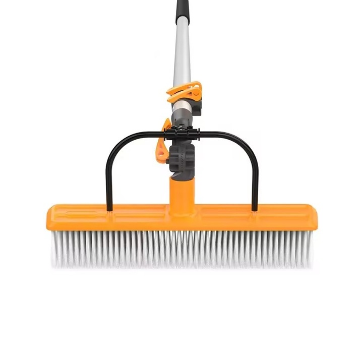 Sistem manual cu perie pentru curatat panouri fotovoltaice si geamuri la inaltime, BRENET, cu coada telescopica de 7.5m, latime 35 cm