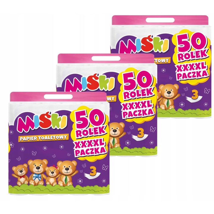 Тоалетна хартия PRIVATE LABEL TISSUE 50R MISKI 3W комплект 150 ролки