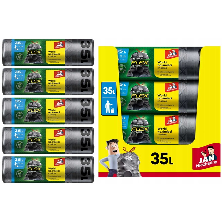 Jan Niezbedny Magnum Flex 35L торби за боклук, комплект 15 бр