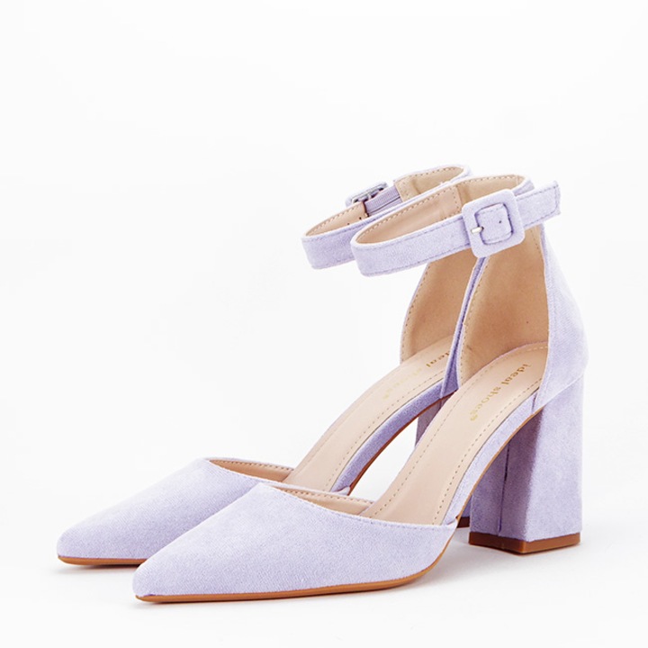 Обувки с изрезки 8708 04 Purple, Светло лилави, Лилав