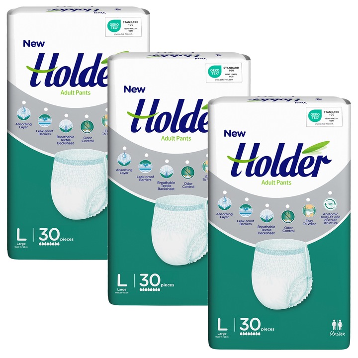 Holder nadrágpelenka, felnőtt, L méret, derék 95-125 cm, 90 db