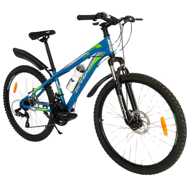 Bicicleta MTB 26″ BR Storm 2025, cadru otel, 21 viteze, cu Shimano, albastru