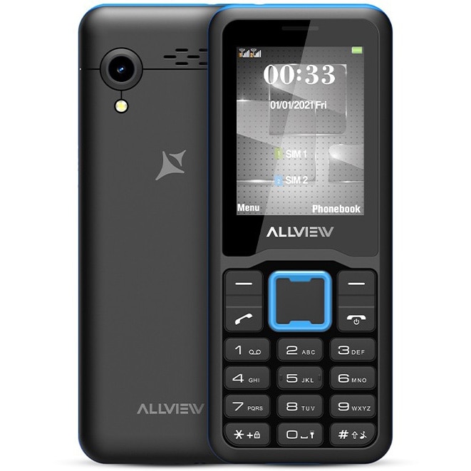 Telefon mobil Allview M30 Stark, Dual SIM, 32MB RAM, 32MB, 2G, Negru