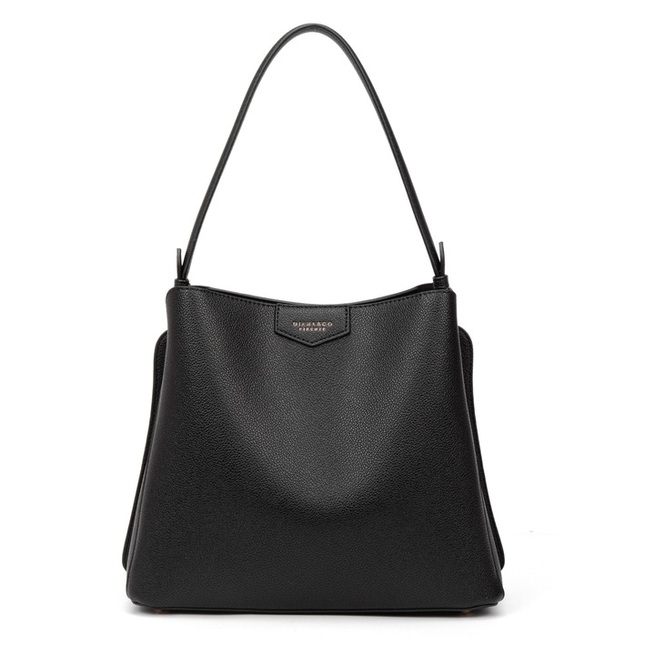 Diana&Co, Geanta de piele ecologica cu bareta de umar, Negru