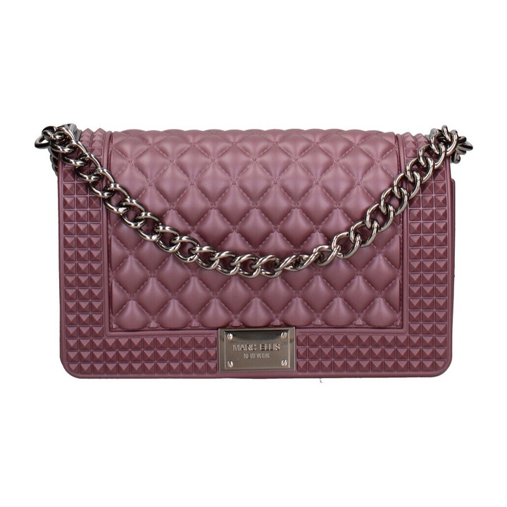 Marc ellis, Geanta crossbody cu clapa si aspect matlasat, Violet prafuit, Gri inchis