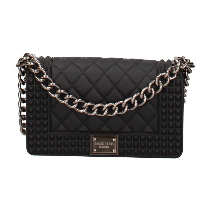 Marc ellis, Geanta crossbody matlasata cu protectie de lant pentru umar, Negru, Gri