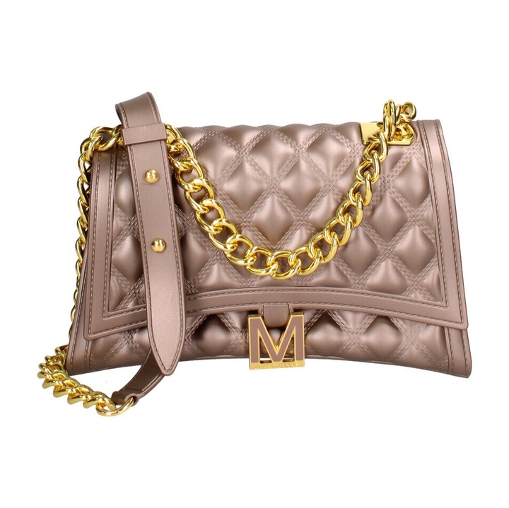 Marc ellis, Geanta crossbody matlasata cu clapa, Auriu, Bronz
