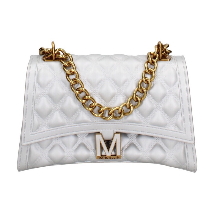 Marc ellis, Geanta crossbody matlasata cu clapa, Auriu, Gri deschis