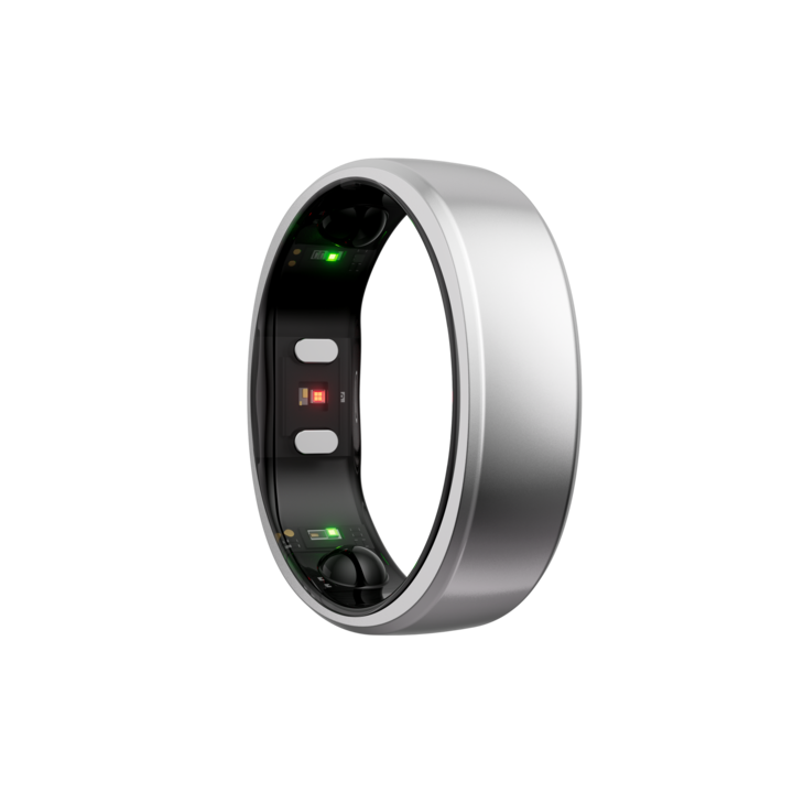 Интелигентен пръстен RingConn Gen 2, размер 6, измерване на пулса, насищане с кислород, сънна апнея, физически дейности, IP68, сребро