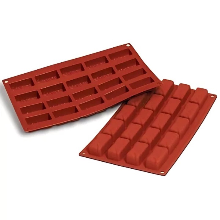 Forma din silicon nougat, Silconflex Sf060, 20 cavitati, 50x25x20h mm