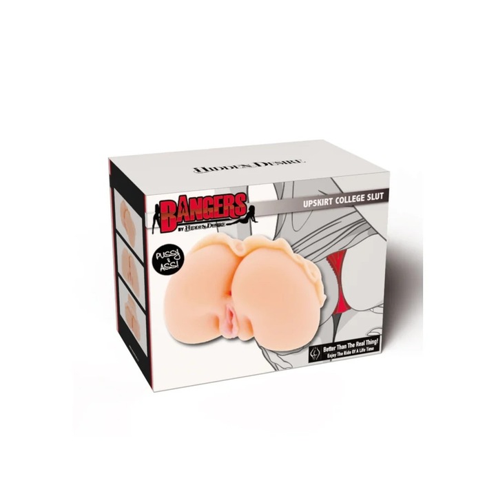 Masturbator Bust Hidden Desires Bangers cu Fusta - Culoarea Pielii, 1.4 kg - Doua deschideri pentru penetrare vaginala si anala - Material realistic Love Skin