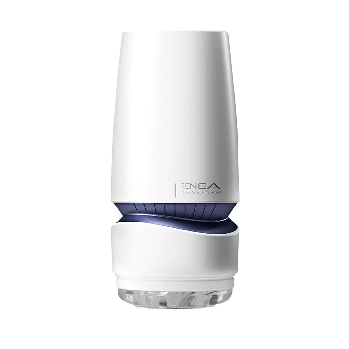 Masturbator Tenga Cobalt - cu 10 niveluri suctiune - inovativ cu inel integrat pentru penis - Design discret - complet lavabil