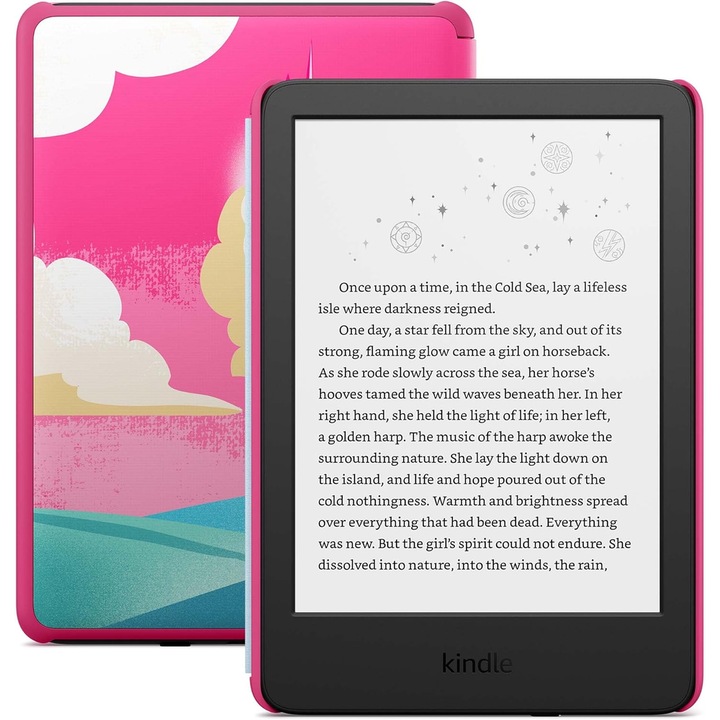 Електронен четец Amazon Kindle Kids 11 2024, E-paper Screen 300ppi 6", 16GB Flash, Wi-Fi, Bluetooth, Розов