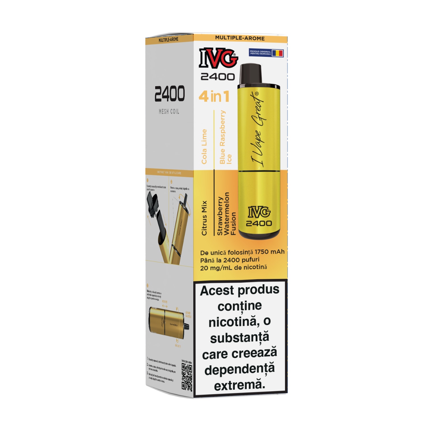Tigara electronica IVG 2400 Editie 4 in 1 multi aroma summer edition, 2400  pufuri