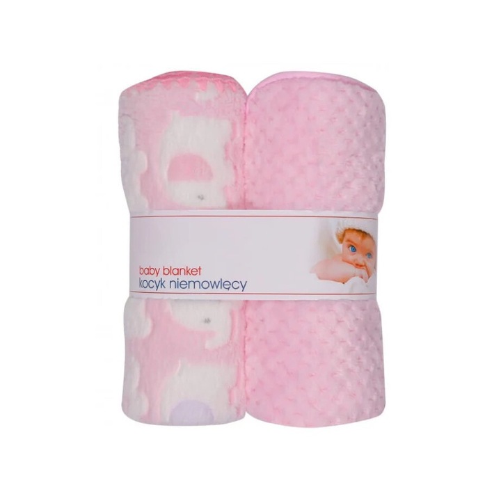 2 darabos UVIE babaágy szett, 80x90 cm, rózsaszín, szuper puha, kényelmes