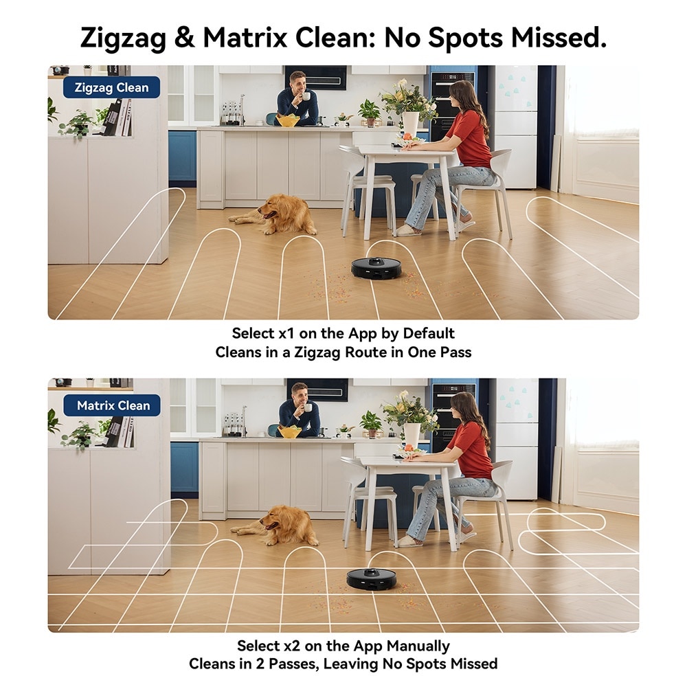 Aspirator robot Proscenic Q8, 2 in 1 cu mop, statie de auto-golire, putere de aspiratie 4200Pa, 200min autonomie, navigare Smart 360 LiDAR, control prin aplicatie, negru