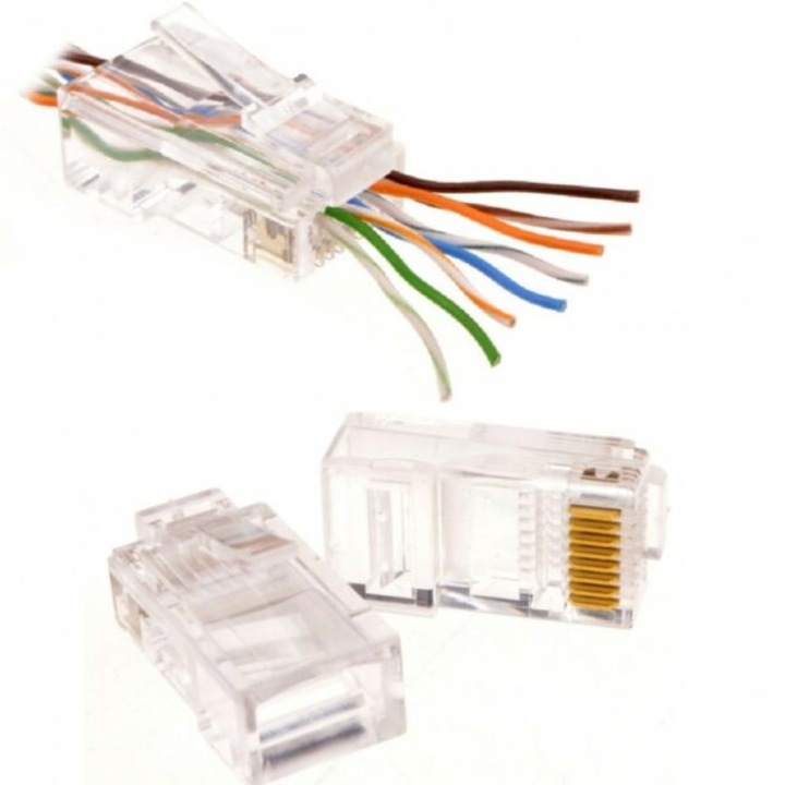 RJ45 UTP SPACER dugó, Cat6 PassThrough, 100 db/zsák