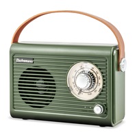 Radio retro cu difuzor Bluetooth Electromures EM 1005, 5V, Baterie incorporata 1500 mAh, Autonomie 6 h, Port USB, Port mini jack, Antena telescopica, Verde Argintiu