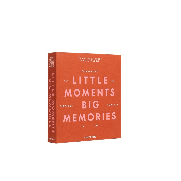 Албум за снимки Printworks, Little Moments Big Memories, 27 x 24,5 cm, елегантна корица на книга, 30 снимки 10 x 15 cm, 30 страници, идеален подарък, оранжев