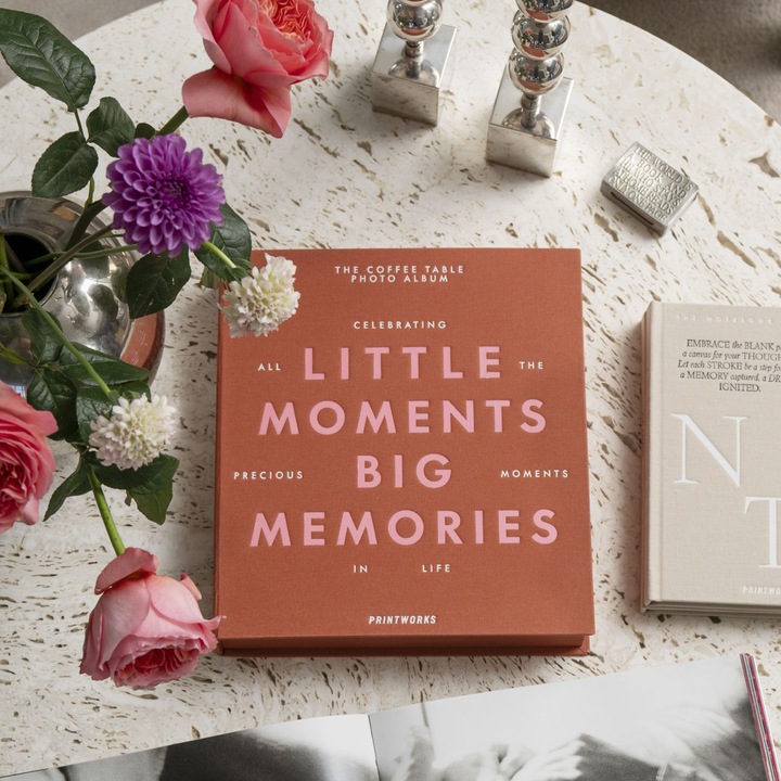 Album foto Printworks, Little Moments Big Memories, 27 x 24.5 cm, coperta eleganta tip carte, 30 de poze 10 x 15 cm, 30 pagini, ideal cadou, portocaliu