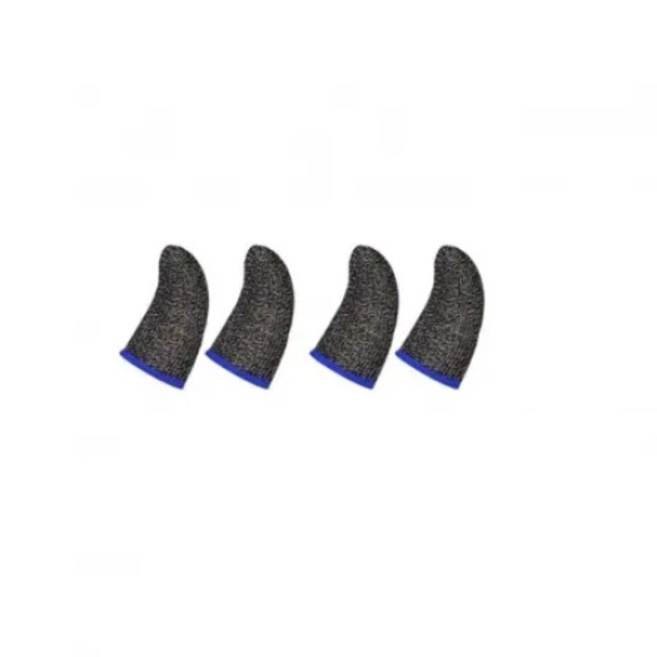 4x játékkesztyű készlet, Black Blue v1, izzadásgátló, telefonhoz és táblagéphez, Pubg, Fortnite, Call of duty