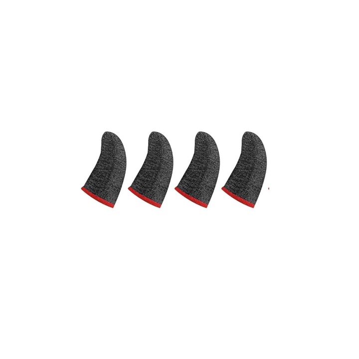 4x játékkesztyű készlet, fekete piros v1, izzadásgátló, telefonhoz és táblagéphez, Pubg, Fortnite, Call of duty