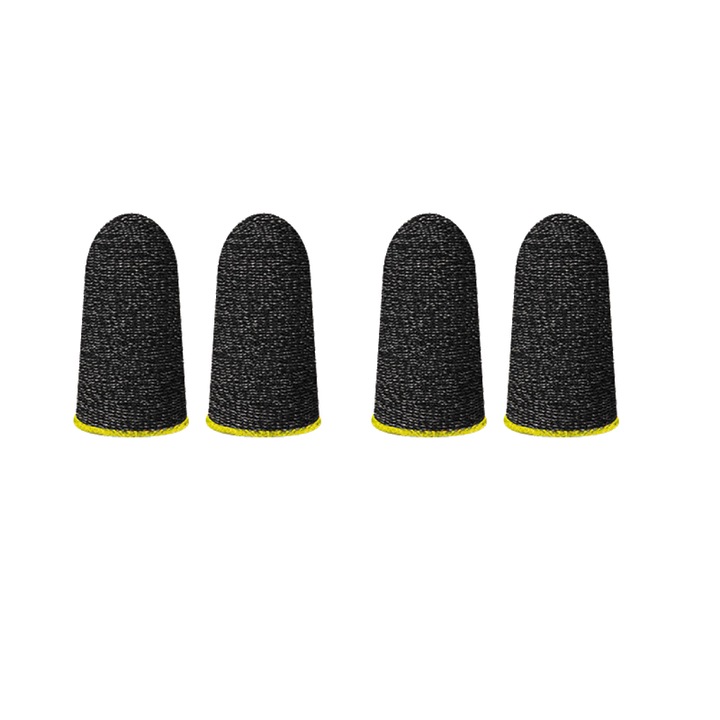 4x játékkesztyű készlet, fekete sárga v1, izzadásgátló, telefonhoz és táblagéphez, Pubg, Fortnite, Call of duty