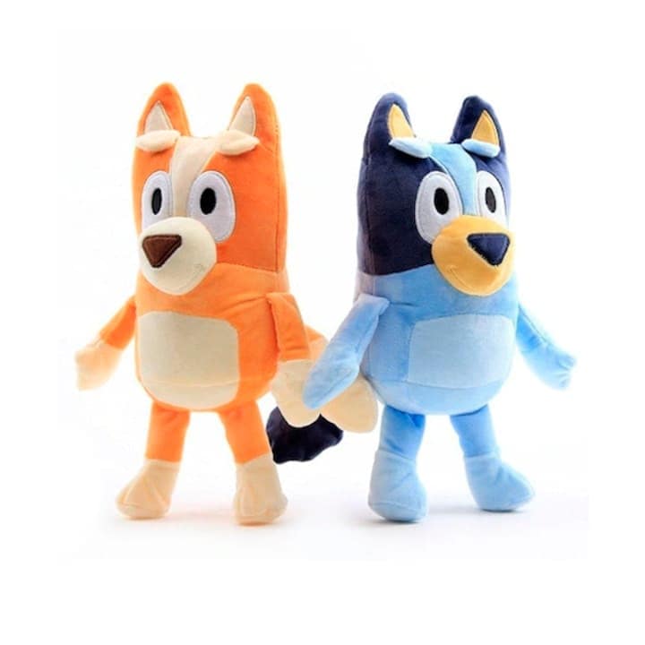 Set 2 Jucarii de plus Virtual Trend®, din desenele animate cu Bluey si Bingo, dimenisune 27cm
