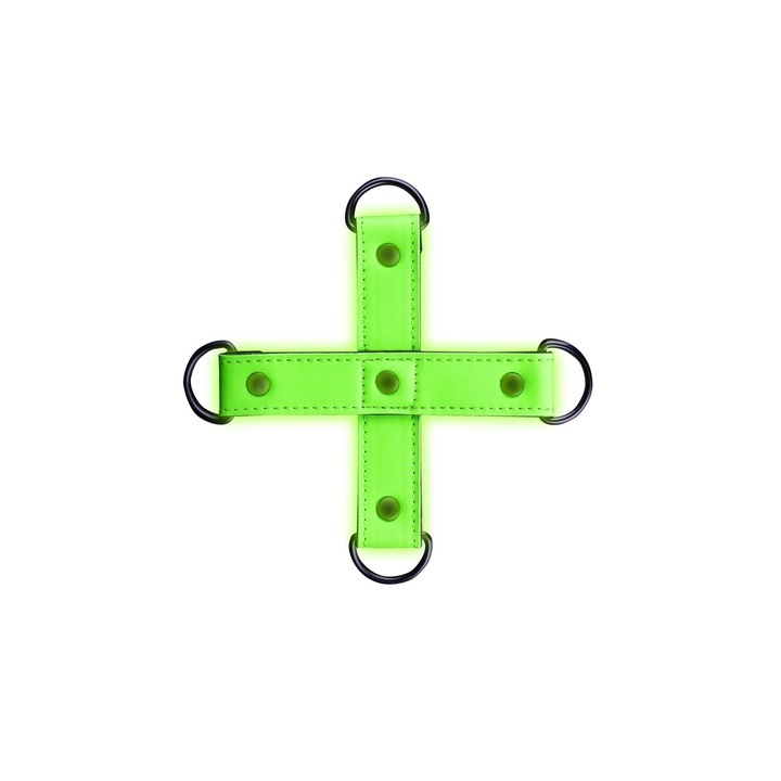 Sfoara BDSM Ouch! Glow in the Dark, detalii fluorescente, unisex, dimensiune unica