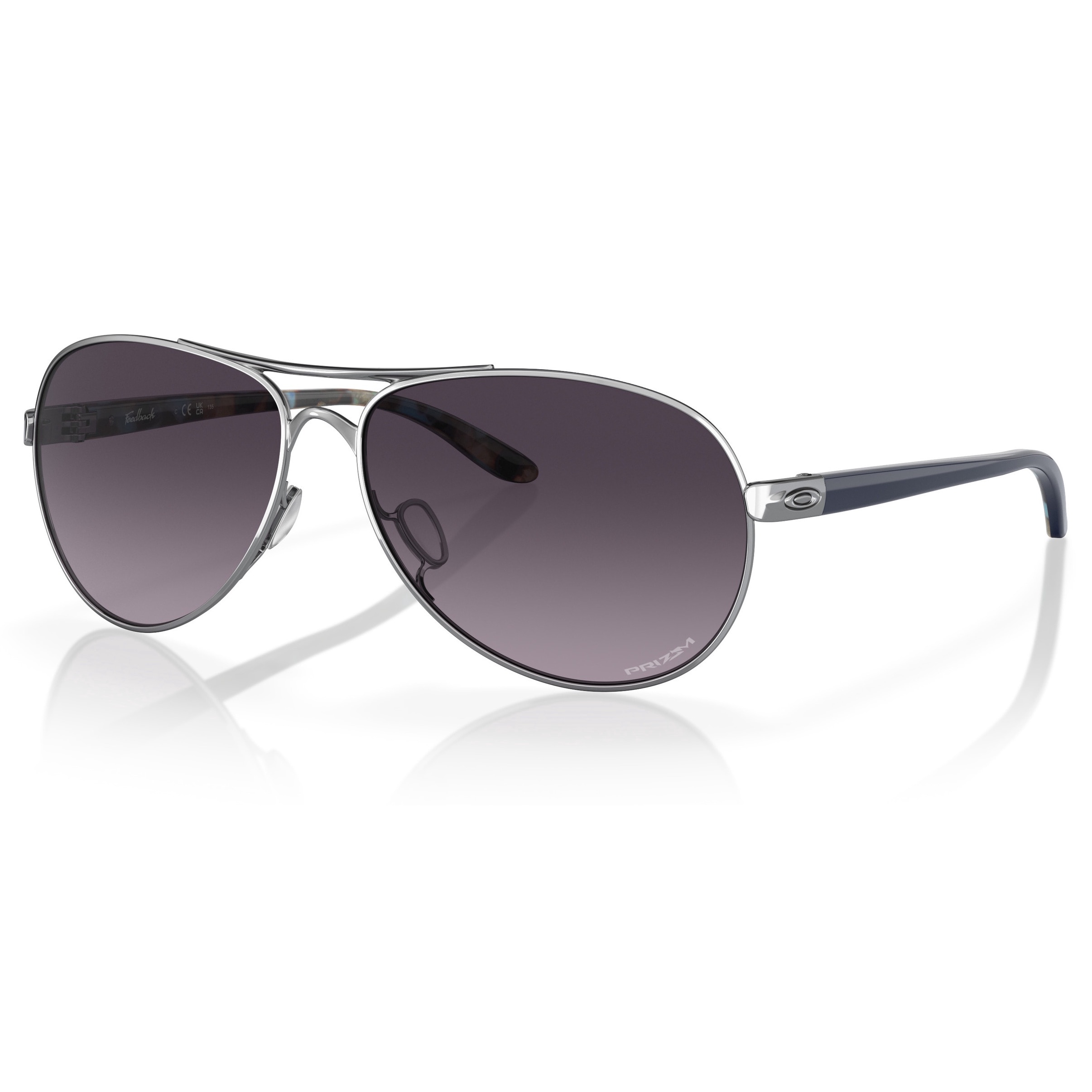 Oakley, Ochelari de soare aviator cu rama metalica, Gri, 59-13-135