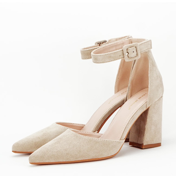 Pantofi bej decupati 8708 04 12440, Bej