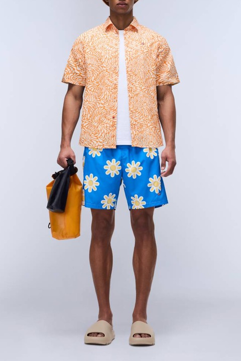 Napapijri, Rövid ujjú kockás ing, Fehér/Kék