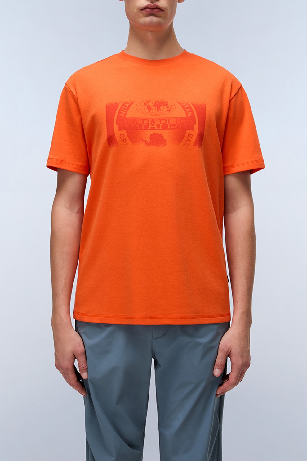 Napapijri, Tricou regular-fit cu imprimeu logo, Portocaliu mandarina, L