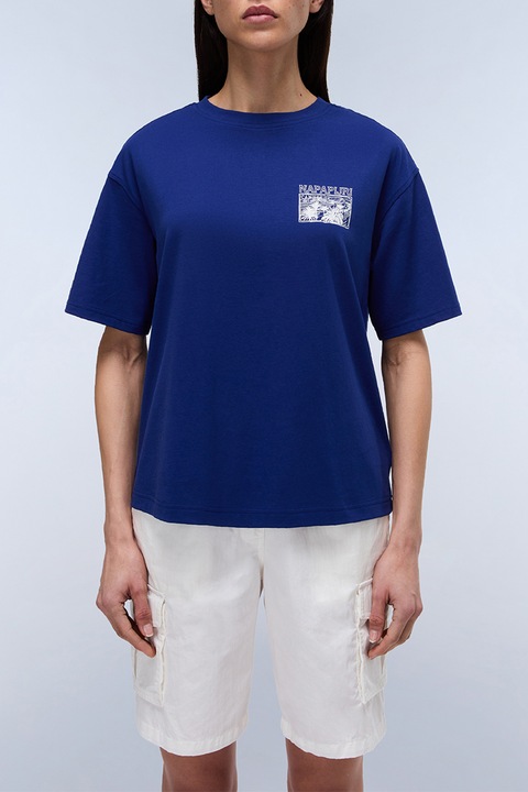 Napapijri, Bő fazonú pamutpóló, Indigókék