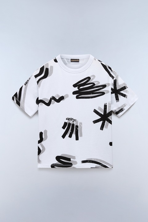 Napapijri, Lieto mintás póló, Fehér/Fekete