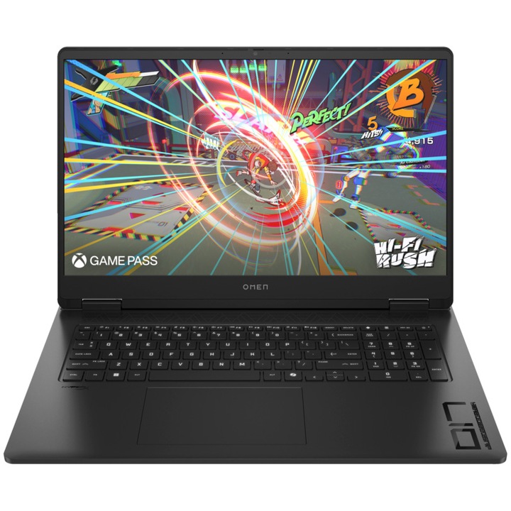 HP OMEN Gaming 17-db0004nq laptop, AMD Ryzen™ 7 8845HS, 17.3", Full HD, IPS, 144 Hz, 16 GB DDR5, 512 GB SSD, NVIDIA® GeForce RTX™ 4060 8GB GDDR6, Free DOS, Nemzetközi angol billentyűzet, Fekete