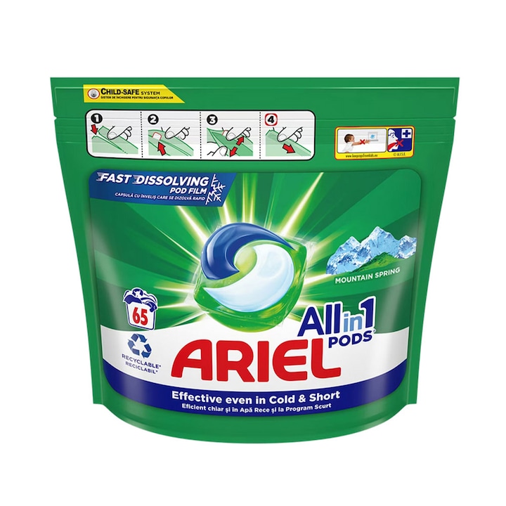 Ariel All in 1 Pods Mountain Spring mosókapszula 65db