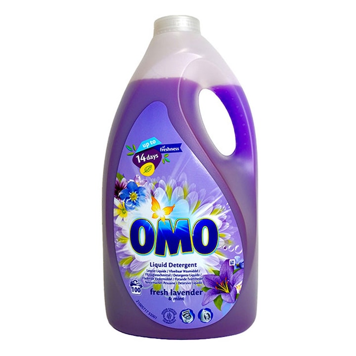 Detergent De Rufe Lichid Omo Lavanda Menta 100 spalari 5L